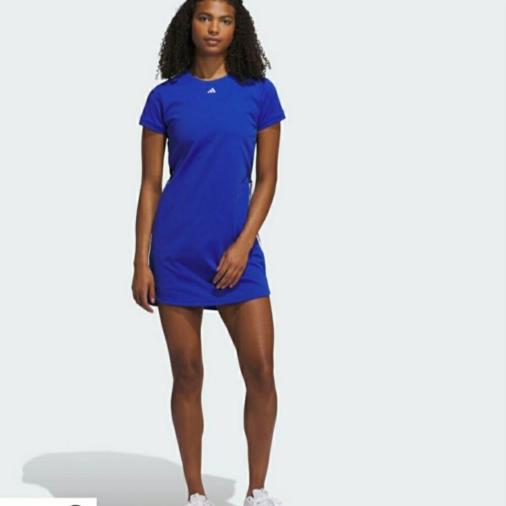 NWT Adidas Twistknit Women's Royal Blue Sports Mini Short Sleeve Dress Size M
